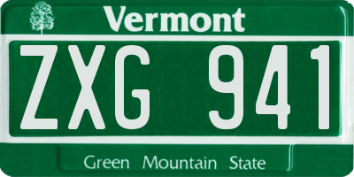 VT license plate ZXG941