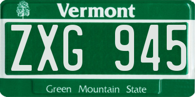 VT license plate ZXG945