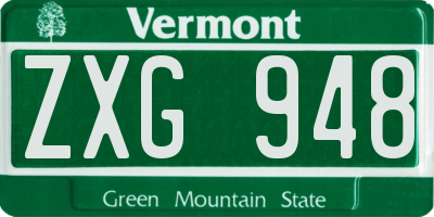 VT license plate ZXG948