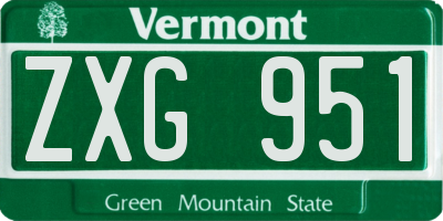 VT license plate ZXG951