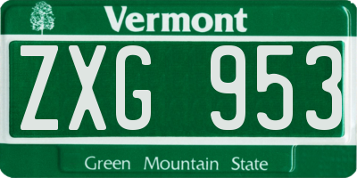 VT license plate ZXG953