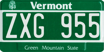 VT license plate ZXG955