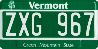 VT license plate ZXG967