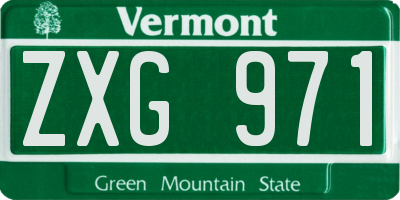 VT license plate ZXG971