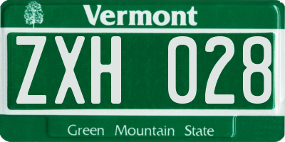 VT license plate ZXH028