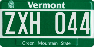 VT license plate ZXH044