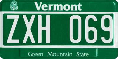 VT license plate ZXH069