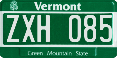 VT license plate ZXH085