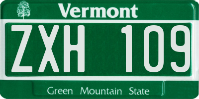 VT license plate ZXH109