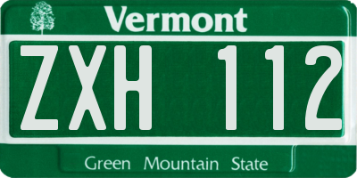 VT license plate ZXH112