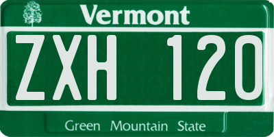 VT license plate ZXH120