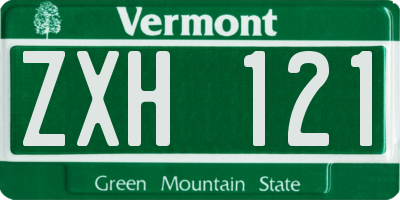 VT license plate ZXH121