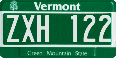 VT license plate ZXH122