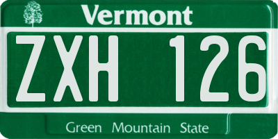 VT license plate ZXH126