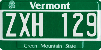 VT license plate ZXH129