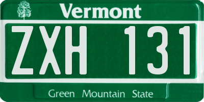 VT license plate ZXH131