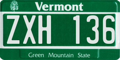 VT license plate ZXH136