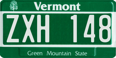 VT license plate ZXH148