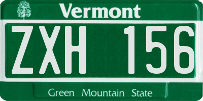 VT license plate ZXH156