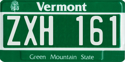 VT license plate ZXH161
