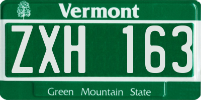 VT license plate ZXH163