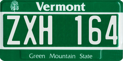 VT license plate ZXH164
