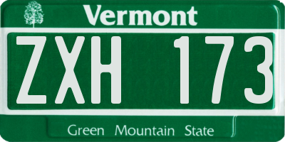 VT license plate ZXH173
