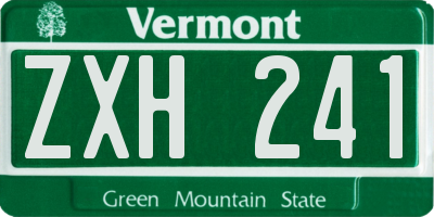 VT license plate ZXH241
