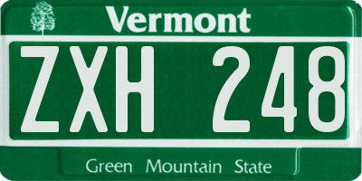 VT license plate ZXH248