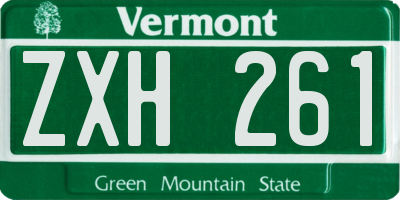 VT license plate ZXH261