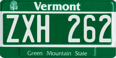 VT license plate ZXH262