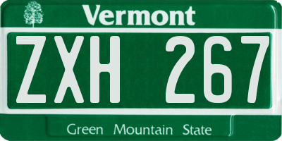 VT license plate ZXH267