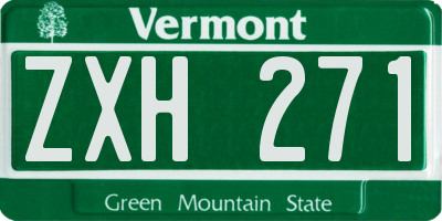 VT license plate ZXH271