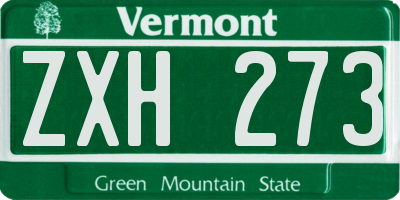 VT license plate ZXH273