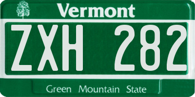 VT license plate ZXH282