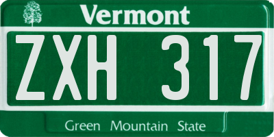 VT license plate ZXH317