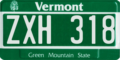 VT license plate ZXH318
