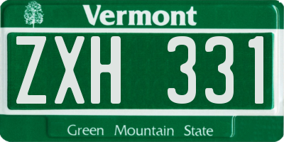 VT license plate ZXH331