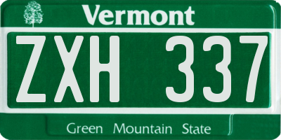 VT license plate ZXH337