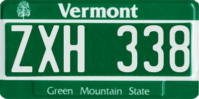 VT license plate ZXH338