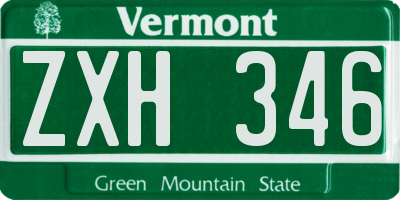 VT license plate ZXH346