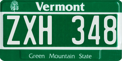 VT license plate ZXH348