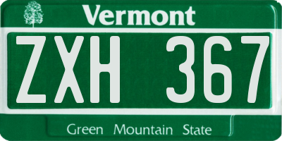 VT license plate ZXH367