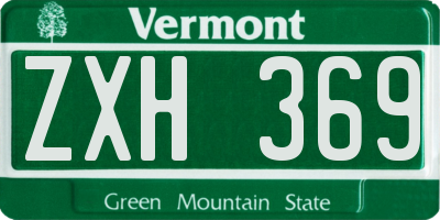 VT license plate ZXH369