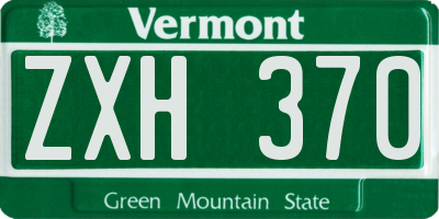 VT license plate ZXH370