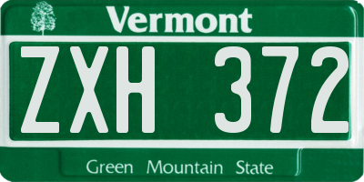 VT license plate ZXH372