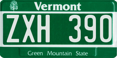 VT license plate ZXH390