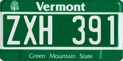 VT license plate ZXH391