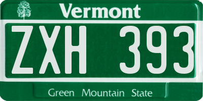 VT license plate ZXH393