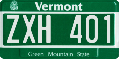 VT license plate ZXH401